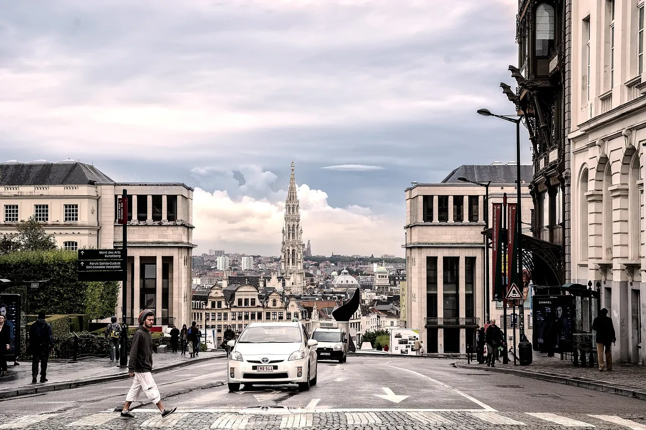 Der Blick vom Mont des Arts auf den Rathausturm