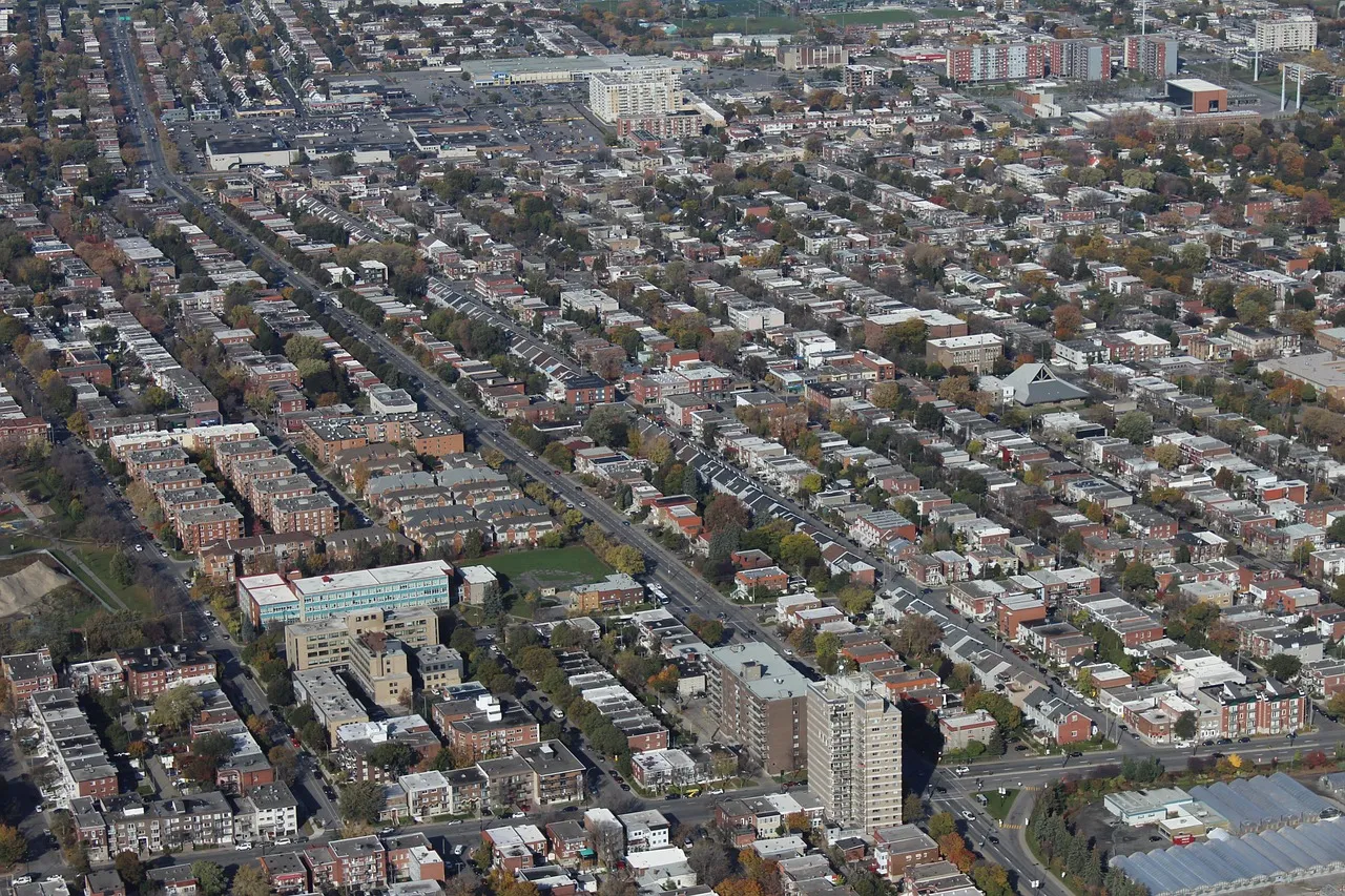 Wohnstraßen in Montreal aus der Luft