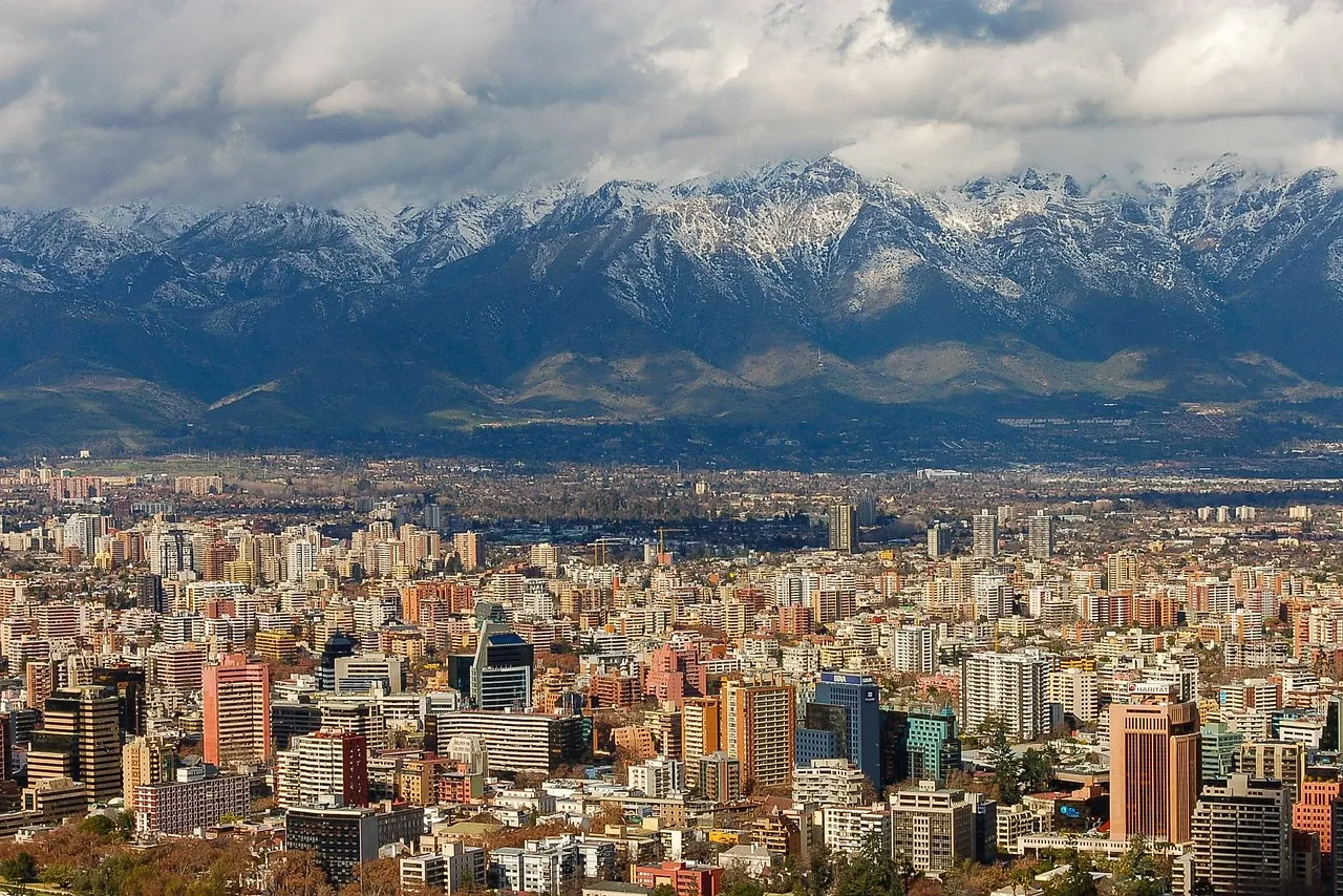 Santiago below the snow-capped Andes